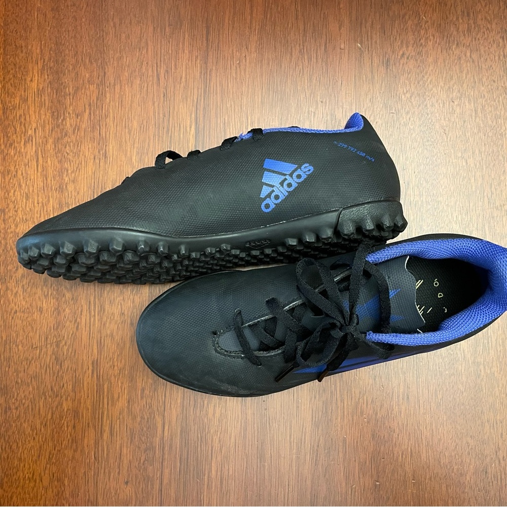 Adidas Men's Black and Blue Indoor Soccer Cleats